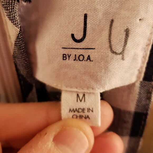 J By Joa Blue White Check Strappy Dress Medium - Picture 7 of 9